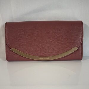 See By Chloe Red Leather Clutch with Gold Detail